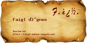 Faigl Ágnes névjegykártya