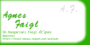 agnes faigl business card